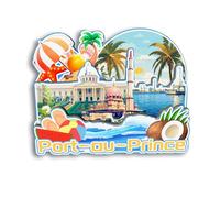 Quwsne Aimant de réfrigérateur Port-au-Prince Haïti - Souvenirs de voyage en ville - Cadeaux touristiques 3D - Monuments classiques - Artisanat fait à la main - Décoration d'intérieur - 2152