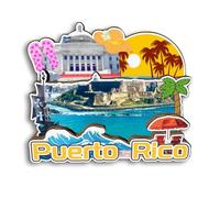 Quwsne Aimant de réfrigérateur Porto Rico USA Amérique Aimant de réfrigérateur Ville Voyage Souvenirs Touristiques Cadeaux 3D Monuments classiques Artisanat Fait à la main Décoration de la maison