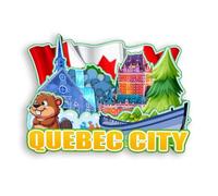 Quwsne Aimant de réfrigérateur Québec Canada - Souvenirs de voyage - Cadeaux touristiques 3D - Monuments classiques - Artisanat fait à la main - Décoration d'intérieur - 1871