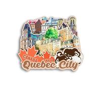 Quwsne Aimant de réfrigérateur Québec Canada - Souvenirs de voyage - Cadeaux touristiques 3D - Monuments classiques faits à la main - Décoration d'intérieur - 933