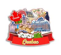 Quwsne Aimant de réfrigérateur Québec Canada - Souvenirs de voyage - Cadeaux touristiques 3D - Monuments classiques - Artisanat fait à la main - Décoration d'intérieur - 3410
