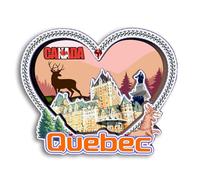 Quwsne Aimant de réfrigérateur Québec Canada - Souvenirs de voyage - Cadeaux touristiques 3D - Monuments classiques - Artisanat fait à la main - Décoration d'intérieur - 3411
