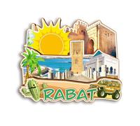 Quwsne Aimant de réfrigérateur Rabat Maroc Souvenirs de voyage en ville Cadeaux touristiques 3D monuments classiques Artisanat fait à la main Décoration de la maison -2983