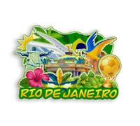 Quwsne Aimant de réfrigérateur Rio de Janeiro Brésil - Souvenirs de voyage en ville - Cadeaux touristiques 3D - Monuments classiques - Artisanat fait à la main - Décoration d'intérieur - 1897