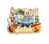 Quwsne Aimant de réfrigérateur Salou Espagne - Souvenirs de voyage en ville - Cadeaux touristiques 3D - Monuments classiques faits à la main - Décoration d'intérieur - 1065, QS-CYT-1065