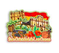 Quwsne Aimant de réfrigérateur San Cristobal de Las Casas Espagne Souvenirs de voyage en ville Cadeaux touristiques 3D monuments classiques faits à la main Artisanat Décoration de la maison -1433