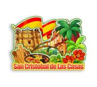 Quwsne Aimant de réfrigérateur San Cristobal de Las Casas Espagne Souvenirs de voyage en ville Cadeaux touristiques 3D monuments classiques faits à la main Artisanat Décoration de la maison -1434