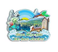 Quwsne Aimant de réfrigérateur San Martin de Los Andes Argentine - Souvenirs de voyage en ville - Cadeaux touristiques 3D - Monuments classiques - Artisanat fait à la main - Décoration d'intérieur