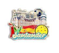 Quwsne Aimant de réfrigérateur Santander Espagne - Souvenirs de voyage - Cadeaux touristiques 3D - Fait à la main - Décoration d'intérieur - 994, QS-CYT-994