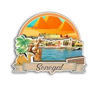 Quwsne Aimant de réfrigérateur Sénégal Souvenirs de voyage en ville Cadeaux touristiques 3D monuments classiques faits à la main Décoration de la maison -3096