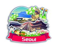 Quwsne Aimant de réfrigérateur Séoul Corée du Sud - Souvenirs de voyage - Cadeaux touristiques 3D - Monuments classiques - Artisanat fait à la main - Décoration d'intérieur - 2557