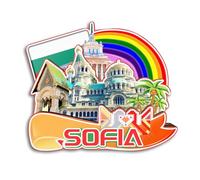 Quwsne Aimant de réfrigérateur Sofia Bulgarie - Souvenirs de voyage - Cadeaux touristiques 3D - Monuments classiques - Artisanat fait à la main - Décoration d'intérieur - 4004