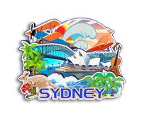 Quwsne Aimant de réfrigérateur Sydney Australie - Souvenirs de voyage en ville - Cadeaux touristiques 3D - Monuments classiques - Artisanat fait à la main - Décoration d'intérieur - 2747