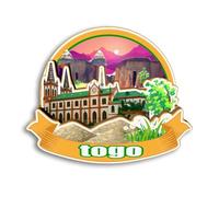 Quwsne Aimant de réfrigérateur Togo Souvenirs de voyage en ville Cadeaux touristiques 3D monuments classiques Artisanat fait à la main Décoration de la maison -3139