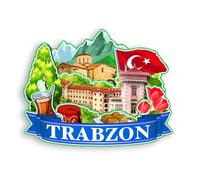 Quwsne Aimant de réfrigérateur Trabzon Turquie - Souvenirs de voyage - Cadeaux touristiques 3D - Monuments classiques - Artisanat fait à la main - Décoration d'intérieur - 1651