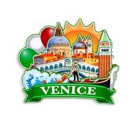 Quwsne Aimant de réfrigérateur Venise Italie Souvenirs de voyage en ville Cadeaux touristiques 3D monuments classiques Artisanat fait à la main Décoration de la maison -1255