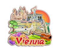Quwsne Aimant de réfrigérateur Vienne Autriche Frigo Magnet Ville Voyage Souvenirs Touristiques Cadeaux 3D Monuments Classiques Artisanat Fait à la Main Décoration De La Maison-3817
