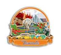 Quwsne Aimant de réfrigérateur Yaounde Cameroun - Souvenirs de voyage en ville - Cadeaux touristiques 3D - Monuments classiques - Artisanat fait à la main - Décoration d'intérieur - 3076