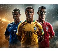 Quxaoqiao Adultes et débutants Diamond Painting Complète Foret DIY 5D Kit Joueurs De Football Diamant Peinture Motif Broderie Diamant Art Kits Idéal Pour Décoration Murale Foret Rond 25x35cm AE0724