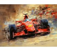 Quxaoqiao Adultes et débutants Diamond Painting Complète Foret DIY 5D Kit Voiture De Course F1 Diamant Peinture Motif Broderie Diamant Art Kits Idéal Pour Décoration Murale Foret Rond 25x35cm AE0694