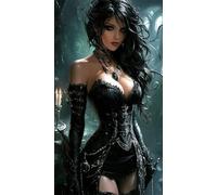 Quxaoqiao DIY 5D Adultes et débutants Diamant Peinture Complète Foret Kit Beauté Gothique Sexy Motif Broderie Diamant Art Kits Diamond Painting Idéal Pour Décoration Murale Foret Carré 40x70cm AD2798