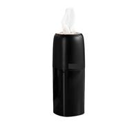 QuxetlRyz BoîTes Cylindriques De Mouchoirs pour Voiture Distributeur de mouchoirs en Forme Cylindre Voiture Rechargeable, Support Verre, conteneur Tube Rond, Peu encombrant, Grande capacité(Black)