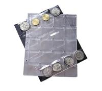 QuxetlRyz Raccolta Monete Album 10/20 PCS 20/30/42 Hole Coin Pocket Pages Collection Binder Inserts Sleeves Stamp Holders Collecting Album Book(20 Grids 10pcs)
