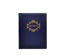 QuxetlRyz Raccolta Monete Album 250/120 Pockets PU Leather Album for Coins 10 Sheets Stamp Coin Collection Book for Commemorative Badges Tokens Home(120 Pockets Blue)