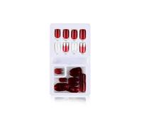 QUXVUIS 1 ensemble de faux ongles limes de longueur moyenne Style carré mat couverture complète Art décalcomanies outil beauté artificielle Kit manucure , Type9 , F635