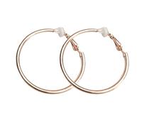 QUXVUIS 1 paire bijoux fourniture or Rose oreille Clip femmes boucle d'oreille Portable Vintage lisse cercle avec trou d'oreille dame décoration, 2.5 cm sans trou