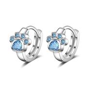 QUXVUIS 1 paire cuivre boucle d'oreille oreille pendentif mode bijoux multicolore doux cadeau mignon recherche peau fermer patte goujon femmes fournitures, Bleu