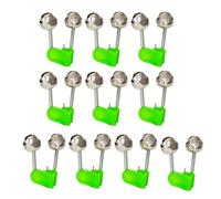 QUXVUIS 10 pièces indicateur d'alarme de Morsure de pêche Portable Pratique veilleuses lumières Vert Clip Alerter Ensemble d'outils pour Canne, typ 3