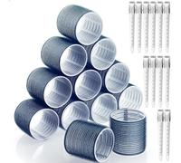 QUXVUIS 24X rouleau de cheveux auto-agrippant boucle de bigoudi pas chauffage lisse opération Simple fournitures salon coiffure professionnel, 6cm Noir