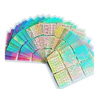 QUXVUIS 26 feuilles Nail Art modèle autocollant manucure accessoire dames auto-adhésif bricolage pochoir autocollants ensemble modèles de peinture