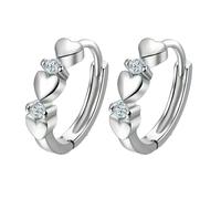 QUXVUIS 2pcs Boucles d'Oreilles Zircon Minceur - Ligne Lisse Large Application Élégant Alliage Coeurs Forme Les Filles Aiment L'Artisanat Exquis