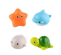 QUXVUIS 4 pièces Badewannenspielzeug améliorant l'heure du Bain avec Un Jeu Stimulant Badespielzeug bébé AB 1 Jahr Wasserspielzeug Kinder, Orange + Bleu + Gris, TTL STF Pgn Dph