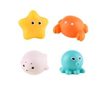QUXVUIS 4 pièces Badewannenspielzeug améliorant l'heure du Bain avec Un Jeu Stimulant Badespielzeug bébé AB 1 Jahr Wasserspielzeug Kinder, Jaune + Orange + Blanc, STF, Oct