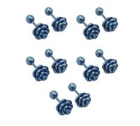 QUXVUIS 5 pièces boucles d'oreilles écouteurs rond goujon Rose fleur géométrie Piercing exquis bijoux accessoires Cartilage décorations, boule bleue