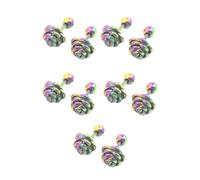 QUXVUIS 5 pièces boucles d'oreilles écouteurs rond goujon Rose fleur géométrie Piercing exquis bijoux accessoires Cartilage décorations, boule colorée