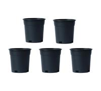 QUXVUIS 5 pièces/ensemble Pots de Gallon noir de Drainage profond et excellent pour des plantes saines Pots Gallon noir moulés par en plastique, calibre 14