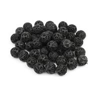 QUXVUIS 50/100 Pcs Aquarium Étang Récifs Bio Boules Noir 16mm Cartouche De Filtration avec Coton Biochimique Média Réutilisable, 50 pièces