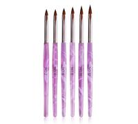 QUXVUIS 6 pièces ensemble de brosses à ongles Flexible anti-dérapant motif élégant Gel de pointillage outils bricolage stylo photothérapie apparence lumineuse