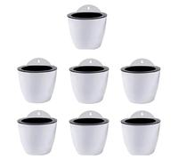QUXVUIS 7 pièces/ensemble Installation facile auto-arrosage plante Pot de fleur élégant et élégant résine tenture murale jardinières en plastique, blanc 190