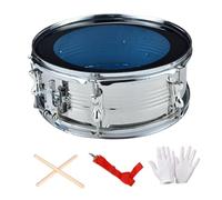 QUXVUIS Accessoires pour batterie : caisse claire de 13 pouces et baguettes pour débutants, avec bandes de sable renforcées et configuration épaisse. Idée cadeau d'anniversaire, argent, 35 x 14 cm