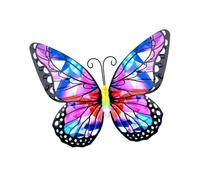 QUXVUIS Art mural de papillon vif, superbe Sculpture en métal, décor pour la maison, Sculptures de papillon en verre et métal, caractéristiques élégantes, Style D