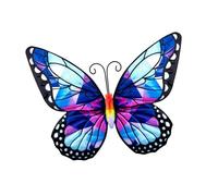 QUXVUIS Art mural de papillon vif, superbe Sculpture en métal, décor pour la maison, Sculptures de papillon en verre et métal, caractéristiques élégantes, StyleC