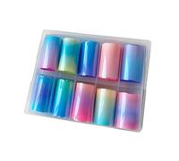 QUXVUIS Autocollants à ongles fluorescents en papier d'aluminium léger Autocollants de transfert réglables de décoration papier d'art haute résistance