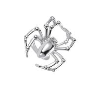 QUXVUIS Bagues gothiques unisexes, ajustables, ouvertes, noires, créatives, idéales comme cadeau. Ces bagues à manchette ouverte sont fabriquées en alliage, métal et cristal.