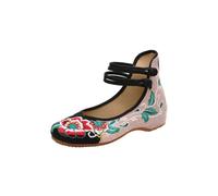 QUXVUIS Ballerines pour Femmes Pratiques élégantes et abordables Ballerines pour Femmes en Lin Pompes Chaussures Nouvelles Chaussures pour Femmes brodées, Noir, Trente-Cinq