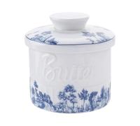 QUXVUIS Beurrier en céramique, élégant pot à beurre français avec couvercle, pour beurre frais à tartiner sur la table de la cuisine de salle manger. Plat en céramique pour frais